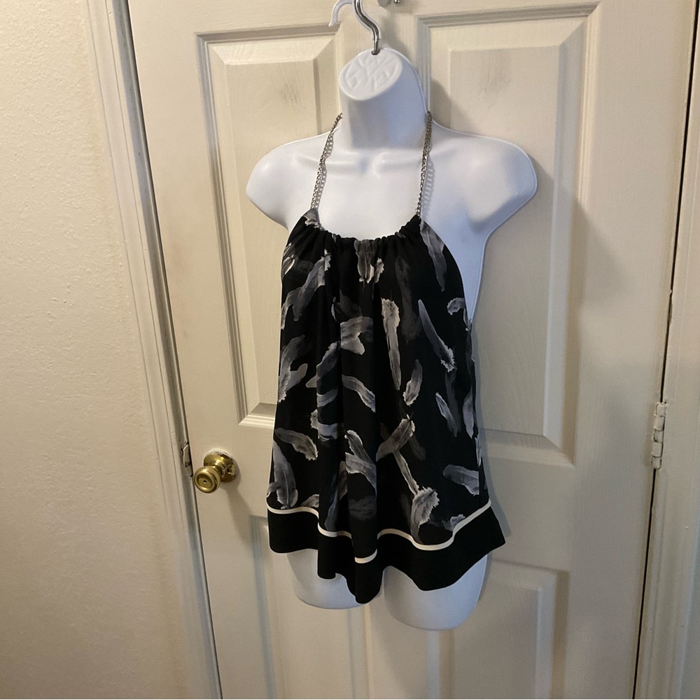 Express Black and White Halter Tank Top